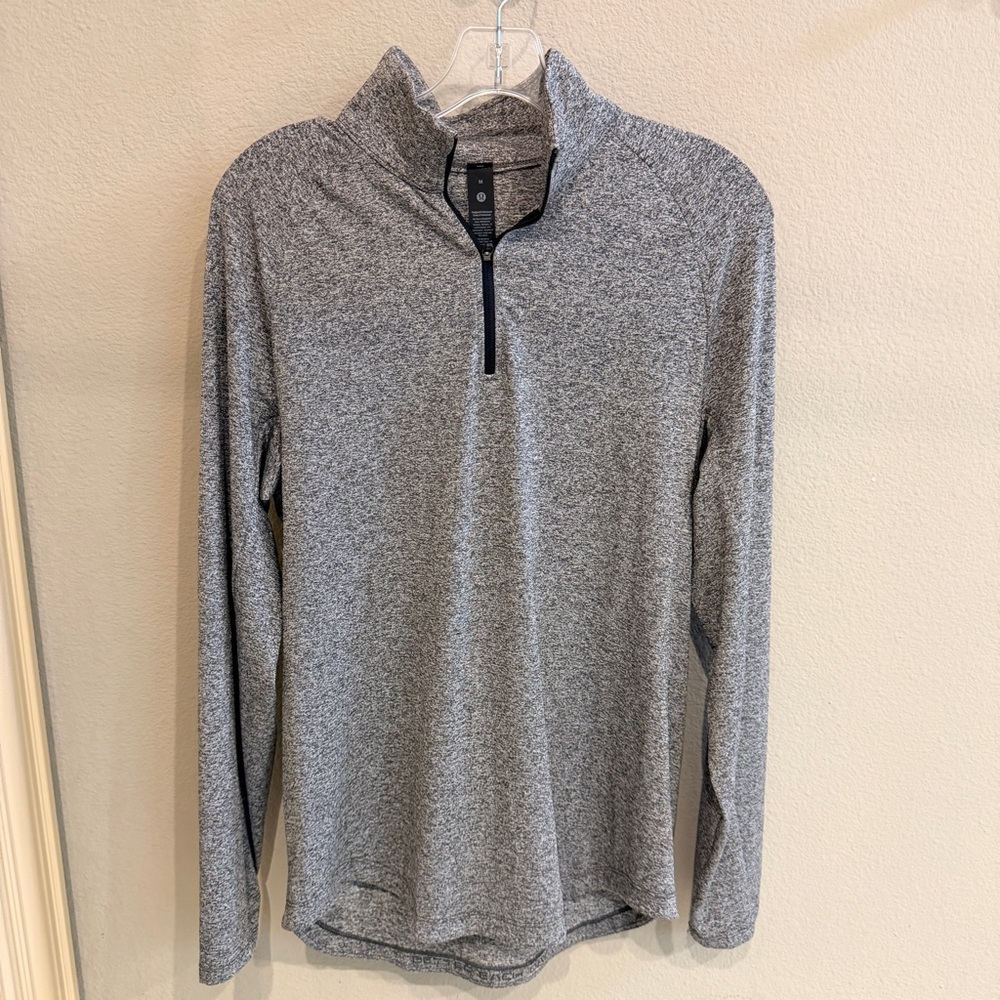 Lululemon Metal Vent Tech quarter Zip Pullover Heather Gray Running Training  M - Picture 2 of 7